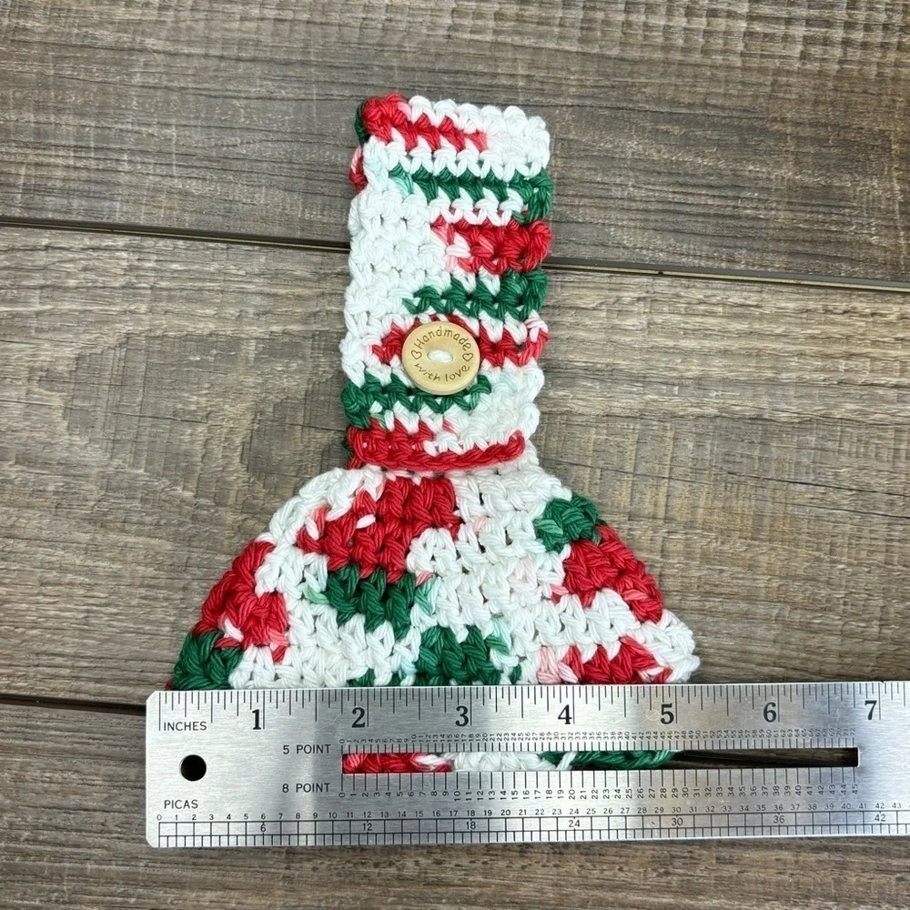 Kitchen Tea Hand Towel‎ Topper Holder Christmas Holiday Cotton Crochet by Seller